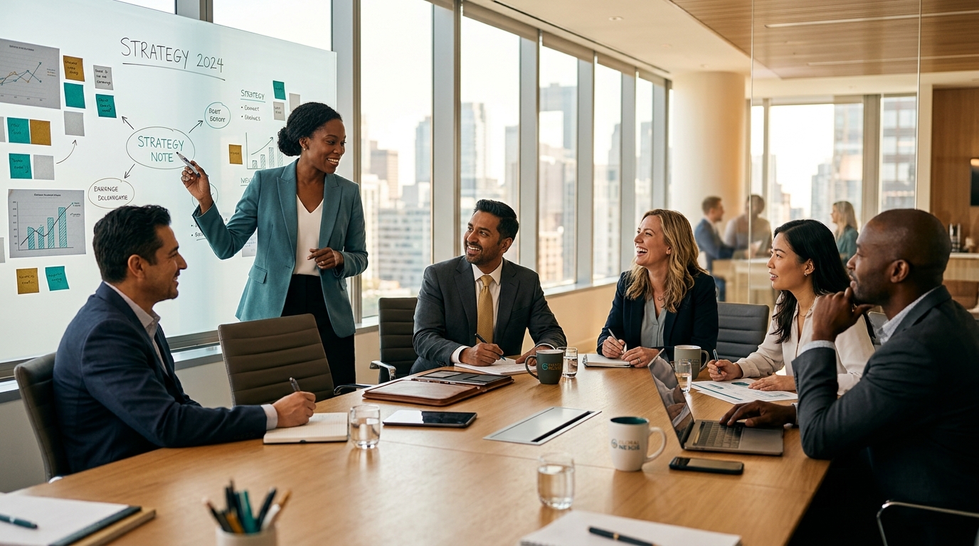 Corporate leadership development strategy session